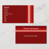 élégant carte de visite rouge (Devant / Derrière)