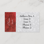 Elégant carte de visite rouge et blanc (Dos)