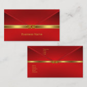 Elégant Carte de visite Rouge or Trim Rouge Bijou  (Devant / Derrière)