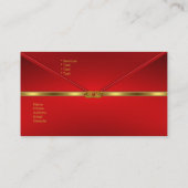 Elégant Carte de visite Rouge or Trim Rouge Bijou (Dos)