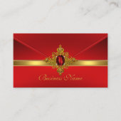 Elégant Carte de visite Rouge or Trim Rouge Bijou  (Devant)