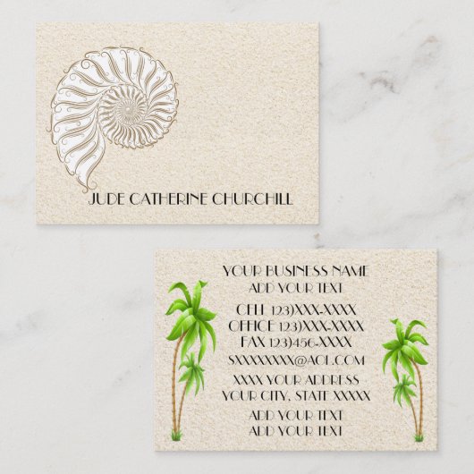 Élégant Carte de visite Shell (Devant / Derrière)