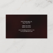 Élégant Carte de visite simple rouge foncé (Dos)