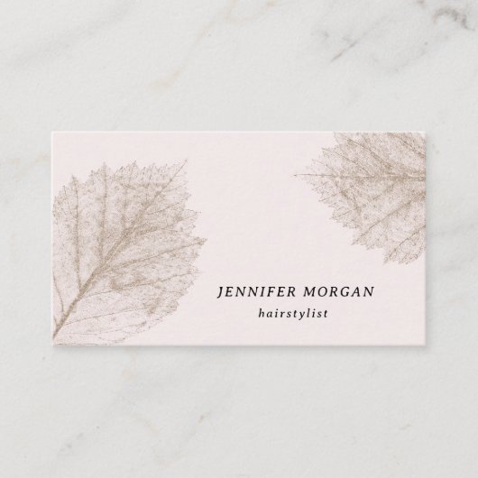 Élégant Carte de visite Sophistiqué Feuille d'or (Devant)