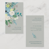 Elégant carte de visite vert à la sauge rustique (Devant / Derrière)