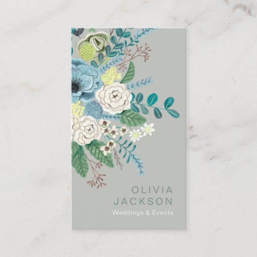 Elégant carte de visite vert à la sauge rustique (Devant)