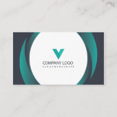 Élégant Carte de visite, vert blanc QR Code (Dos)