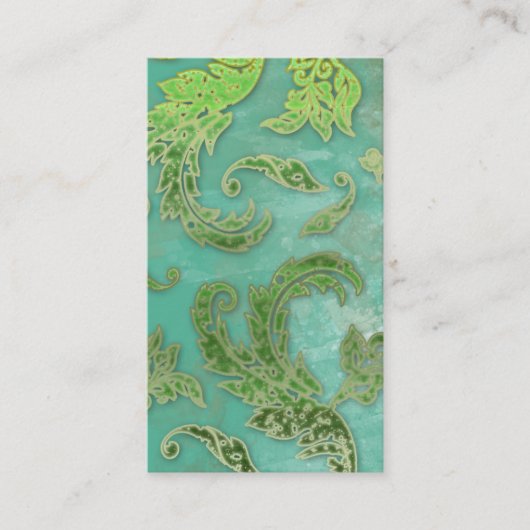 Elégant Carte de visite Vintage Verdigris Swirls G (Devant)