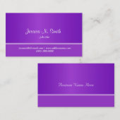 Élégant, carte de visite violet bleu. (Devant / Derrière)