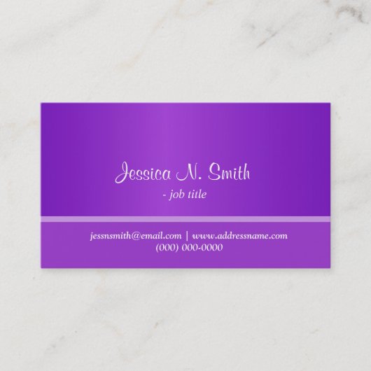 Élégant, carte de visite violet bleu. (Devant)