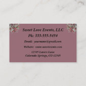 Élégant Carte de visite Wedding planner Rose (Dos)