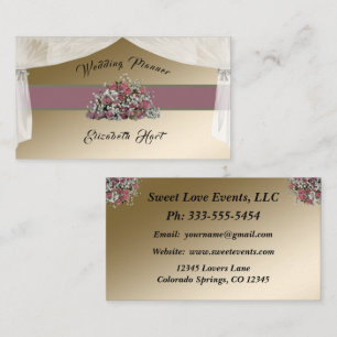 Élégant Carte de visite Wedding planner Rose