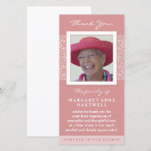 Élégant Carte photo commémoratif de Merci rose (Devant / Derrière)