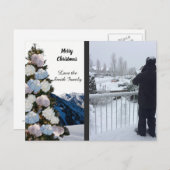 Élégant Carte photo d'arbre de Noël Hydrangea (Devant / Derrière)