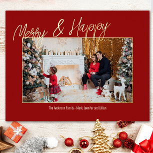 Élégant Carte photo de famille Foil