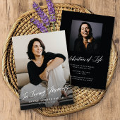 Élégant Carte photo de mémoire de script moderne +