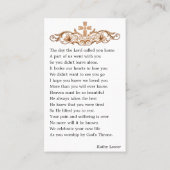 Élégant Carte photo de prière funéraire blanc (Dos)