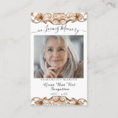 Élégant Carte photo de prière funéraire blanc (Devant)