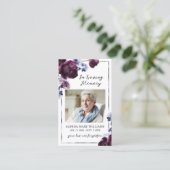 Élégant Carte photo de prière funéraire florale (Debout devant)