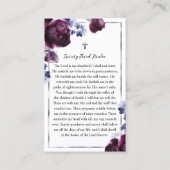 Élégant Carte photo de prière funéraire florale (Dos)