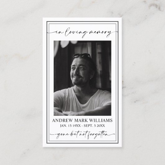 Élégant Carte photo de prière funéraire moderne (Devant)