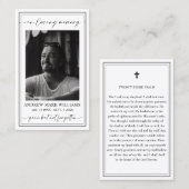 Élégant Carte photo de prière funéraire moderne (Devant / Derrière)