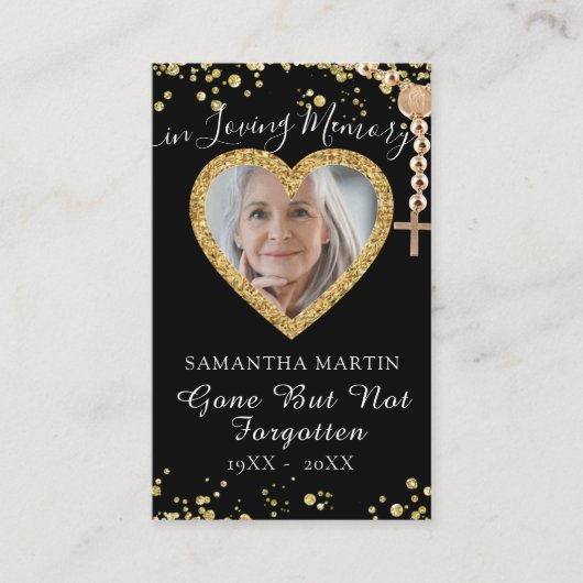 Élégant Carte photo de prière mémorial personnalis (Devant)