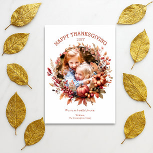 Élégant Carte photo de Thanksgiving Automne
