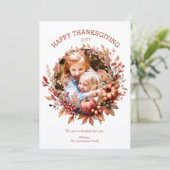 Élégant Carte photo de Thanksgiving Automne (Debout devant)