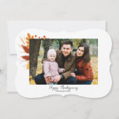 Elégant Carte photo de Thanksgiving et Chute de Ga (Dos)