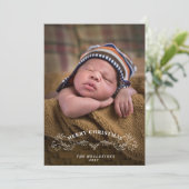 Élégant Carte photo de vacances de crochet (Debout devant)