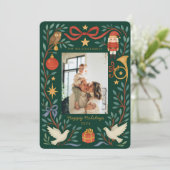 Elégant Carte photo de vacances Watercolor | (Debout devant)