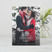 Élégant Carte photo de voeux de Noël (Debout devant)