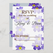 Élégant Carte photo Floral RSVP, Script (Devant / Derrière)