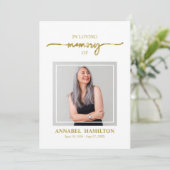 Élégant Carte photo funéraire commémoratif pour se (Debout devant)