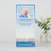 Élégant Carte photo funéraire du ciel bleu (Debout devant)