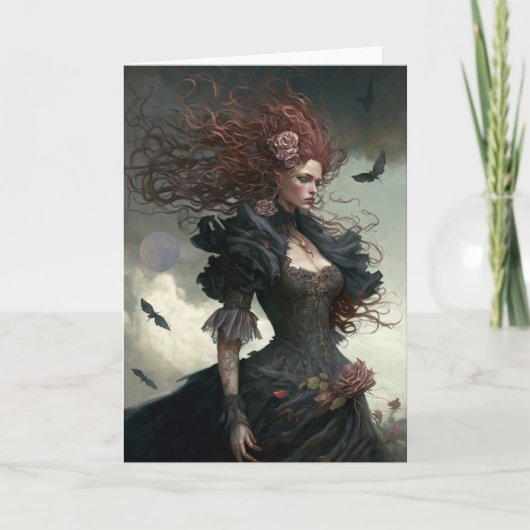 Élégant Carte pour notes de beauté gothique (Devant)