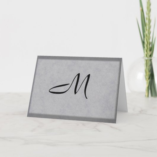 Élégant Carte pour notes monographique (Devant)