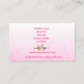 Élégant Cartes de visite de boulangerie de gâteaux (Dos)