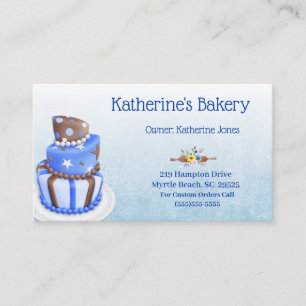 Élégant Cartes de visite de boulangerie de gâteaux