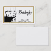 Élégant cartes de visite de cocktail de barman (Devant / Derrière)