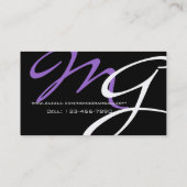 Élégant Cartes de visite de Monogramme moderne (Dos)