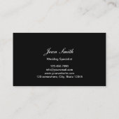 Élégant Cartes de visite de planificateur Mariage (Dos)