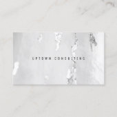 Élégant Cartes de visite Faux Silver Foil Luxe (Devant)