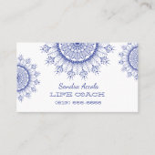 Élégant Cartes de visite Mandala Blue Snowflake (Devant)