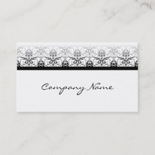 Élégant Cartes de visite noir et blanc Damas