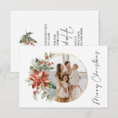 Élégant Cartes photos de couronne de Noël Or (Devant / Derrière)