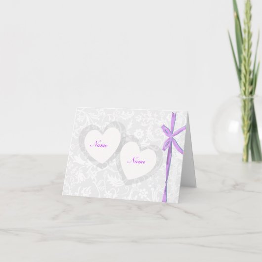 ÉLÉGANT CARTES POUR NOTES MARIAGES BLANC ET LAVEND (Devant)