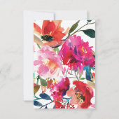 Élégant carton de réponse de mariage à l'aquarelle (Dos)