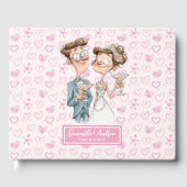 Elegant Cartoon paar bruiloft gastenboek (Voorkant)